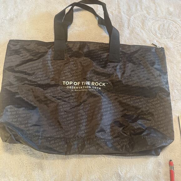Rockefeller Center Top Of The Rock Tote Bag Large Black Souvenir New York NYC - Picture 1 of 7